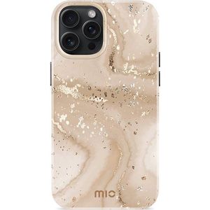 Mio by Mobilize Hoesje geschikt voor Apple iPhone 15 Pro Max MagSafe Telefoonhoesje Hardcase | Mio by Mobilize Backcover | Geschikt voor MagSafe | Geschikt voor Draadloos Opladen met Magnetische Ring | MagSafe Case - Gold Marble | Goud