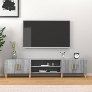 VidaXL Tv-meubel 180x31,5x40 cm - Bewerkt Hout - Grijs Sonoma Eikenkleurig