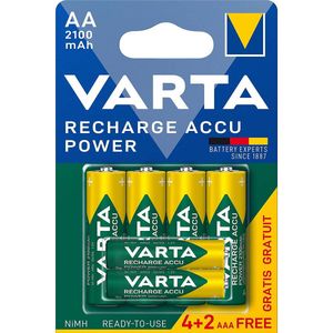 Varta V56706496 Ready2Use 4x AA + 2x AAA Oplaadbare Batterijen