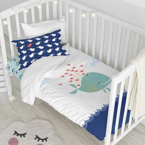 Happy Friday Duvet cover set 2 pieces Whale 100x120 cm (Cot) Multicolor