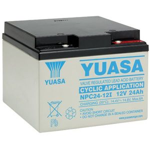 Yuasa NPC24-12I loodbatterij cyclusbestendig 12 volt, 24Ah