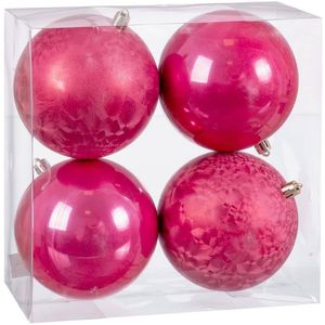 Kerstballen Aardbei Plastic 10 x 10 x 10 cm (4 Stuks)