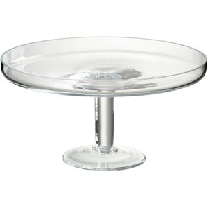 J-Line Cake bord - taartplateau - glas - transparant - woonaccessoires