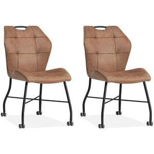 MX Sofa Eetkamerstoel Lee - Cognac (set van 2 stuks)