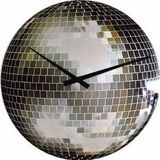 NeXtime klok 8124 Disco, Ø43 cm, Wall, Silver glossy