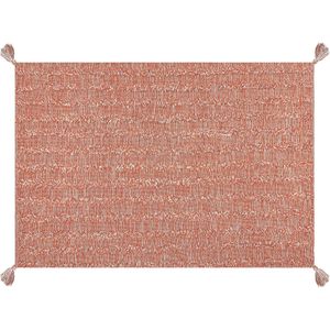 MUGLA - Laagpolig vloerkleed - Oranje - 140 x 200 cm - Katoen