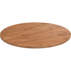 Tafelblad rond 50x1,5 cm behandeld massief eiken lichtbruin