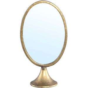 PTMD Thimes Ovale Spiegel Op Voet - 18,5 x 11 x 33 cm - Metaal - Goud