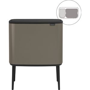 Brabantia Bo Touch Bin Prullenbak - 11 + 23 liter - Afvalscheiding - Platinum