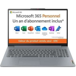 LENOVO IdeaPad Slim 3 15IAN8 laptop | Windows 11 - 15 FHD - Intel N100 - 4 GB RAM - 128 GB SSD - AZERTY