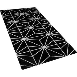 SIBEL - Laagpolig vloerkleed - Zwart - 80 x 150 cm - Viscose