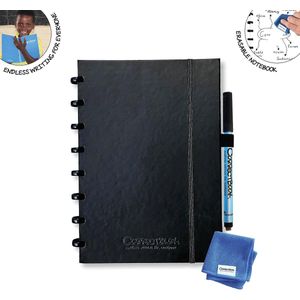 Correctbook A5 Hardcover: uitwisbaar / herbruikbaar notitieboek, blanco, Ink Black (zwart)