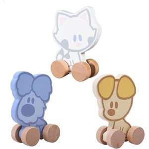 Rubo Toys Woezel en Pip Baby Houten Wielfiguren Assorti