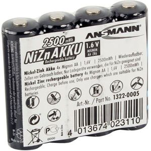 Ansmann Mignon LR06 AA NiZn batterij 1.6 volt 2500mWh in een set van 4