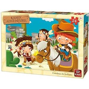 King Legpuzzel Cowboys & Indianen (24 Stukjes)