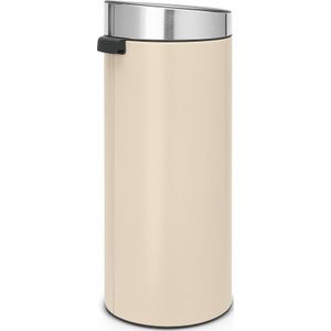 Brabantia Touch Bin Prullenbak - 30 liter - Soft Beige/Matt Steel FPP deksel