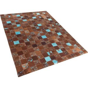 Beliani ALIAGA - Patchwork vloerkleed - Bruin - 160 x 230 cm - Koeienhuid leer