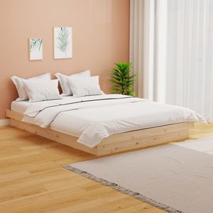 Bedframe massief hout wit 150x200 cm 5FT King