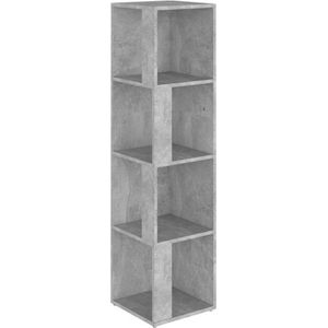 vidaXL - Hoekkast - 33x33x132 - cm - bewerkt - hout - betongrijs