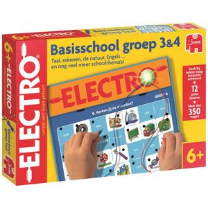 Jumbo Electro Basisschool Groep 3 & 4 - Educatief Spel | Leeftijd 6+ | 1-2 spelers | 12 kaarten met 350+ opdrachten