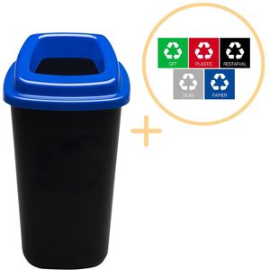 Plafor Prullenbak 45L blauw, gemakkelijk afval recyclen