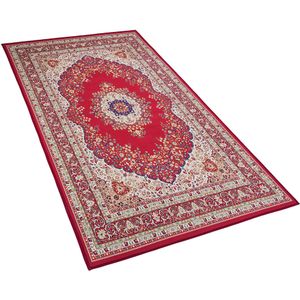 KARAMAN - Laagpolig vloerkleed - Rood - 80 x 150 cm - Polyester