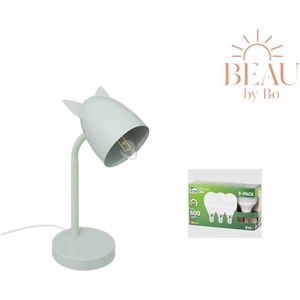 BEAU by Bo Bureaulamp Mintgroene oortjes met 3 LED lampen E14