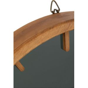 J-Line Rond klok - hout/glas - bruin/zwart - Ø 40 cm - woonaccessoires