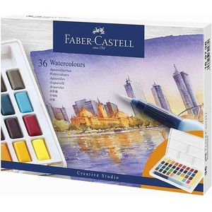 Waterverf Faber-Castell 36 kleuren in doos met palet