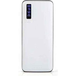 Powerbank 12000mAh LEATHER DESIGN with LED Torch and 3x USB (white)