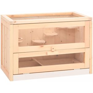 Hamsterkooi 60x35,5x42 cm massief vurenhout