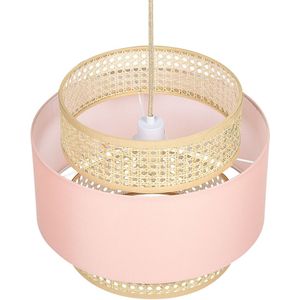 Beliani YUMURI - Hanglamp - Roze/ Natuurlijk - Polyester