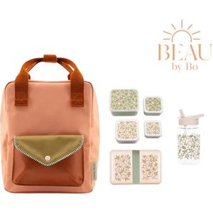BEAU by Bo Sticky lemon rugzak small + A little lovely company back to school set Bloessem roze