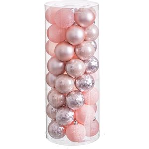 Kerstballen Roze Plastic 6 x 6 x 6 cm (40 Stuks)