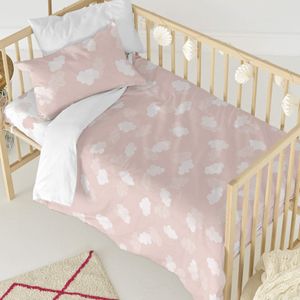 Happy Friday Duvet cover set 2 pieces Clouds pink 100x120 cm (Cot) Pink