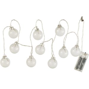 J-Line Slinger 10 Ballen + Effen - glas - transparant - LED lichtjes - tuinverlichting