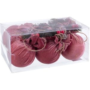 Kerstballen Multicolour Roze Corduroy Foam 6 x 6 x 6 cm (6 Stuks)