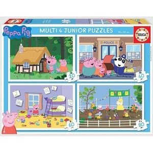 EDUCA - 4 Puzzels - 20,40,60,80 Stuks - Peppa Pig