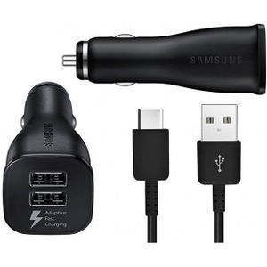 EP-LN920CBEGWW Samsung Adaptive Fast Charging Dual USB Car Charger USB-C Black Bulk