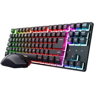 Toetsenbord en muis Trust 25984 GXT832 Zwart Qwerty Spaans