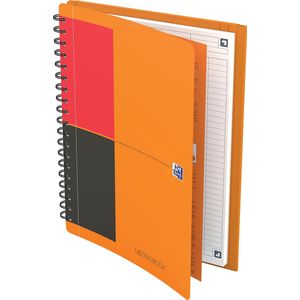 Oxford INTERNATIONAL meetingbook connect, stevige kartonnen kaft oranje, 160 bladzijden,ft B5, gelij
