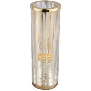 PTMD Windlicht Ella - 8x8x24 cm - Glas - Goud