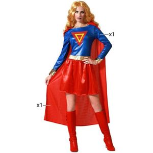 Kostuum Superheld Vrouw Blauw Maat XS/S
