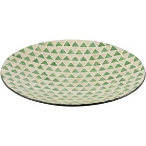 J-Line Nuye Rond plateau - dienblad - karton - groen - woonaccessoires