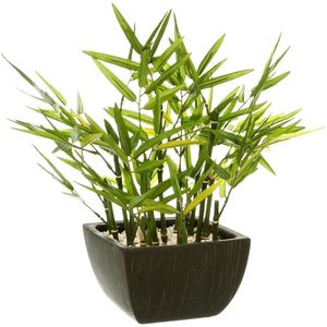 Atmosphera Kunstplant - Bamboe met Pot - 35x33x33cm - Groen/Zwart