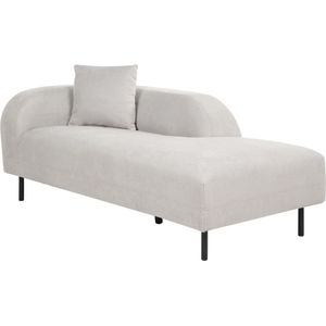 Beliani LE CRAU - Chaise longue - Lichtgrijs - Linkerzijde - Fluweel