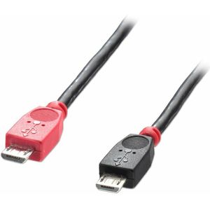 Adapter MicroUSB naar Mini USB LINDY 31759 Zwart 1 m
