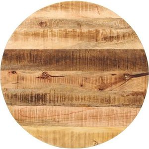 vidaXL - Tafelblad - rond - Ø - 90x2,5 - cm - massief - ruw - mangohout