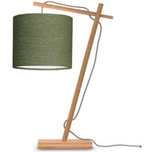GOOD&MOJO Tafellamp Andes - Bamboe/Groen - 30x18x46cm - Bruin