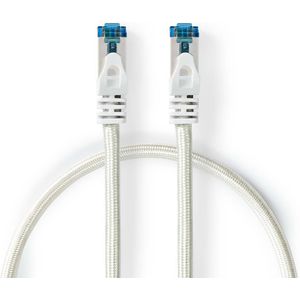 CAT6a-Kabel | S/FTP | RJ45 Male | RJ45 Male | 100.0 m | Snagless | Rond | Gevlochten / PVC | Zilver